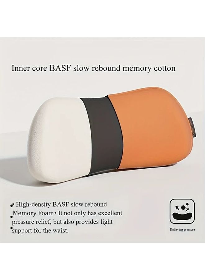 White Car Seat Lumbar Cushion Memory Foam Posture Correcting Back Support For Drivers - Image 3